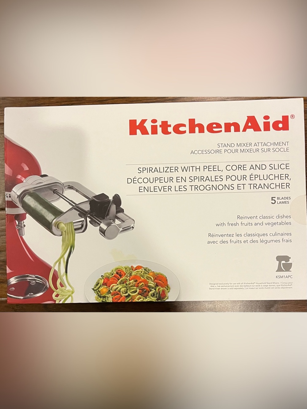 KitchenAid 5 Blade Spiralizer Peel Core Slice Attachment For Stand Mixer